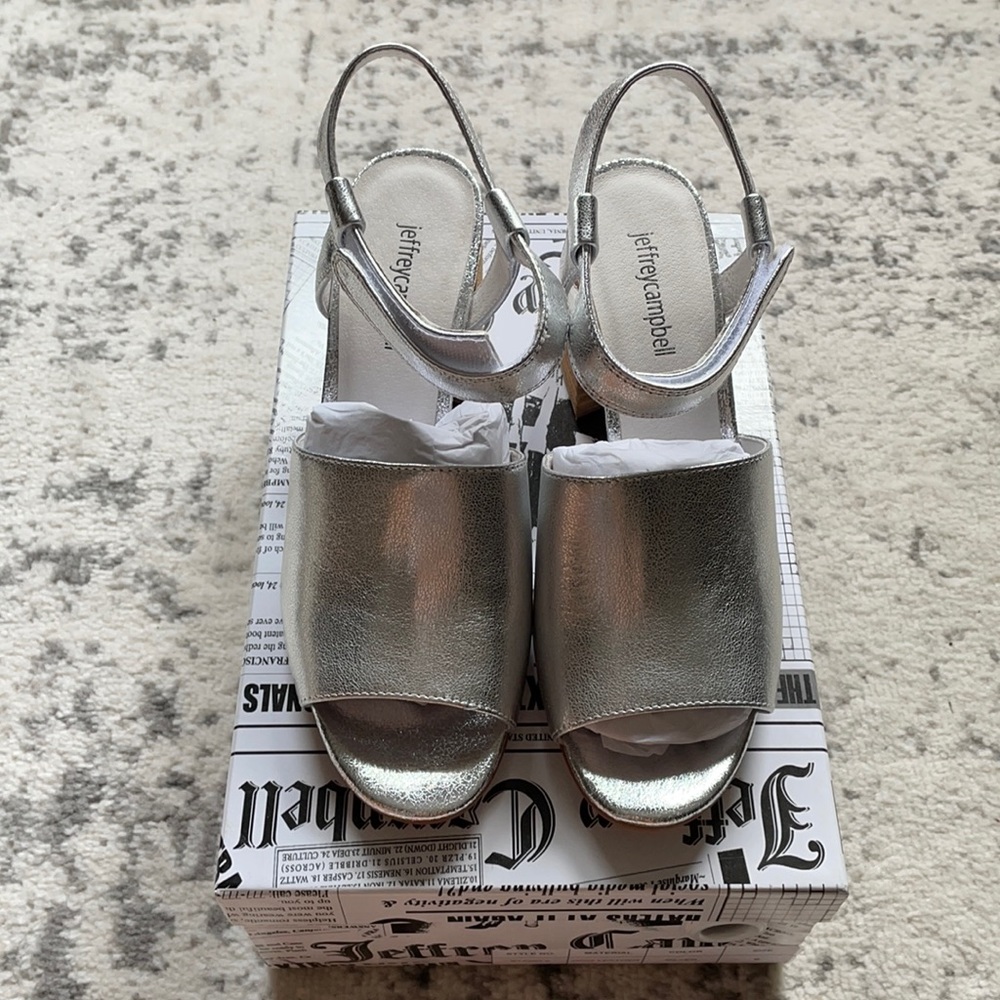 Jeffrey Campbell Silver Sandals 9